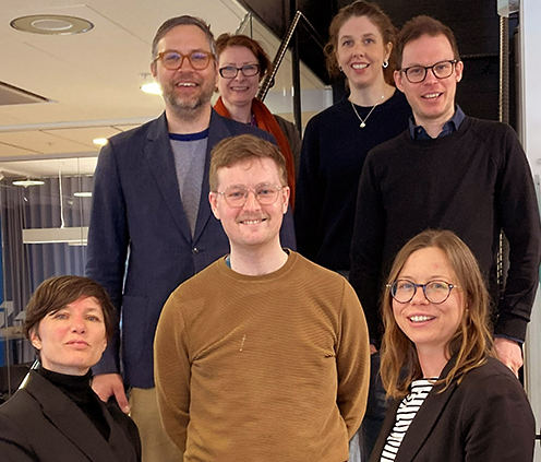 Arbetsgruppen. &Ouml;vre raden fr&aring;n v&auml;nster Svenne Junker, Marie Holmberg, Kristin Lilieqvist, Robert Kron. Nedre raden fr&aring;n v&auml;nster Kristina Althoff, Oskar Weinberger, Tora Philp.